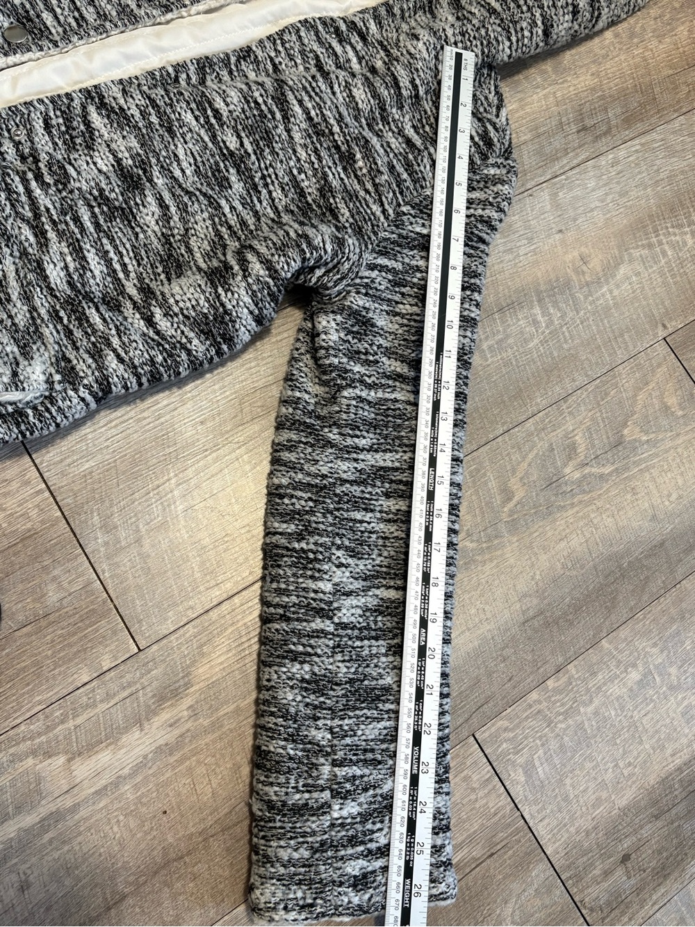Dex Hooded Sherpa-Lined Jacket in Black & White Marled - Picture 4 of 6